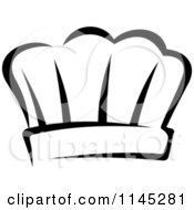 Clipart Of A Black And White Chefs Toque Hat 8 Royalty Free Vector Illustration by Vector Tradition SM