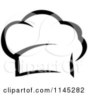 Clipart Of A Black And White Chefs Toque Hat 9 Royalty Free Vector Illustration