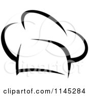 Clipart Of A Black And White Chefs Toque Hat 7 Royalty Free Vector Illustration