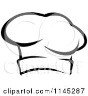 Clipart Of A Black And White Chefs Toque Hat 3 Royalty Free Vector Illustration