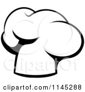 Clipart Of A Black And White Chefs Toque Hat 2 Royalty Free Vector Illustration