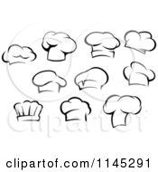 Poster, Art Print Of Black And White Chefs Toque Hats