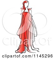 Poster, Art Print Of Fashion Model In A Red Dress 1