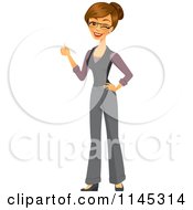 Poster, Art Print Of Happy Brunette Businesswoman Winking And Holding A Thumb Up