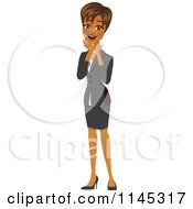 Poster, Art Print Of Surprised Happy Black Or Indian Businesswoman