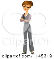 Mad Brunette Businesswoman With Folded Arms by Amanda Kate