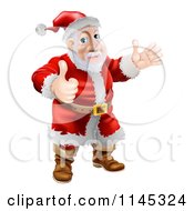 Poster, Art Print Of Santa Waving And Holding A Thumb Up