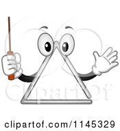 Cartoon Of A Triangle Percussion Mascot Royalty Free Vector Clipart