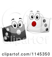 Poster, Art Print Of Black And White Dice Mascots