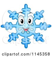 Happy Blue Snowflake Mascot