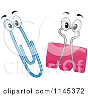 Cartoon Of Clip Mascots Royalty Free Vector Clipart