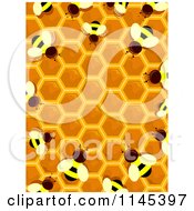 Poster, Art Print Of Bee And Honey Hive Border