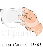 Poster, Art Print Of Hand Holding A Blank Business Card