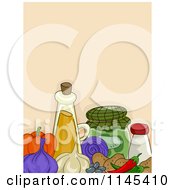 Poster, Art Print Of Veggies And Condiments Over Beige