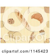 Seamless Pattern Of Bread And Pastries