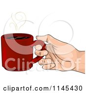 Poster, Art Print Of Hand Holding A Cup Of Hot Coffee