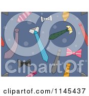 Cartoon Of A Seamless Pattern Of Neck And Bow Ties Royalty Free Vector Clipart
