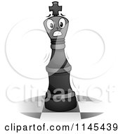 Cartoon Of A Shaking Scared Chess King Royalty Free Vector Clipart