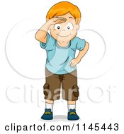 Poster, Art Print Of Red Haired Boy Peering And Covering His Eyes