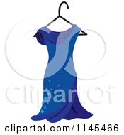 Poster, Art Print Of Blue Dress With Sparkles On A Hanger