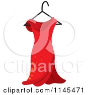 Poster, Art Print Of Red Dress With Sparkles On A Hanger