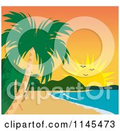 Poster, Art Print Of Tropical Beach Coastline At Sunset