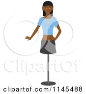 Clipart Of A Black Female Fashion Mannquin With A Shirt And Skirt Royalty Free Vector Illustration