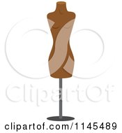 Clipart Of A Brown Fashion Mannequin Royalty Free Vector Illustration