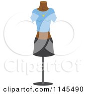 Clipart Of A Fashion Design Mannequin With A Shirt And Skirt Royalty Free Vector Illustration by Rosie Piter