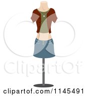 Fashion Design Mannequin With A Shirt And Denim Skirt