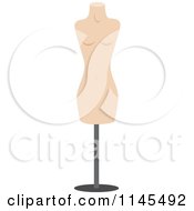Clipart Of A White Clothing Mannequin Royalty Free Vector Illustration