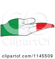 Poster, Art Print Of Italian Flag Hand With Its Palm Facing Up