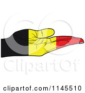 Belgium Flag Hand With Its Palm Facing Up