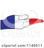French Flag Hand With Its Palm Facing Up
