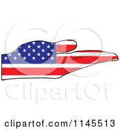 Clipart Of An American Flag Hand With Its Palm Facing Up Royalty Free Vector Illustration