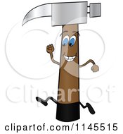 Clipart Of A Running Cartoon Hammer Mascot Royalty Free Vector Illustration