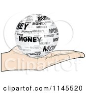 Poster, Art Print Of Hand Holding A Money Globe In Its Palm