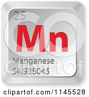 Poster, Art Print Of 3d Red And Silver Manganese Element Keyboard Button