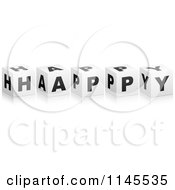 Poster, Art Print Of 3d Black And White Happy Cubes And Reflections
