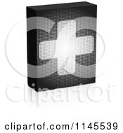 Poster, Art Print Of Grayscale Pixelated Help Box With A Cross And Reflection