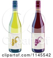 Poster, Art Print Of Red And White Green Wine Bottles