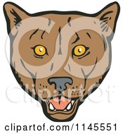 Clipart Of A Pumpa Face Royalty Free Vector Illustration by patrimonio