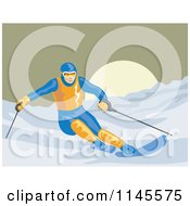 Poster, Art Print Of Skier Going Downhill