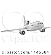Poster, Art Print Of Flying White Commercial Airplane 2