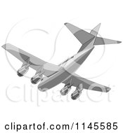 Poster, Art Print Of Flying White Commercial Airplane 3