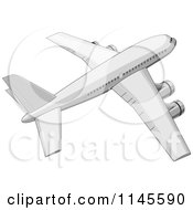 Poster, Art Print Of Flying White Commercial Airplane