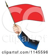 Poster, Art Print Of Retro Hand Waving A Red Flag