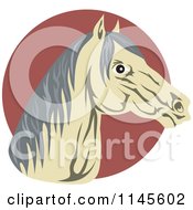 Poster, Art Print Of Horse Head Over A Circle