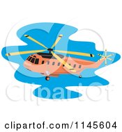 Flying Orange Helicopter