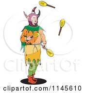 Poster, Art Print Of Jester Juggling Paddles